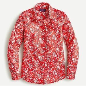 J Crew Red Button Down Shirt Liberty Fabrics 0